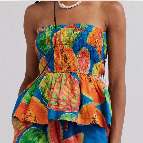 NWT Damson Madder Hope Shirred Cami in Papaya Print - Picture 1 of 2